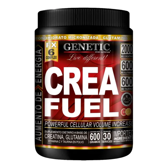 Crea Fuel Genetic Creatina Taurina Glutamina Fuerza Energía