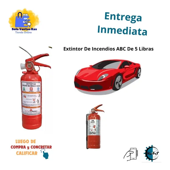 Extintor Para Vehículos De 1 Libras Ideal Para Motos