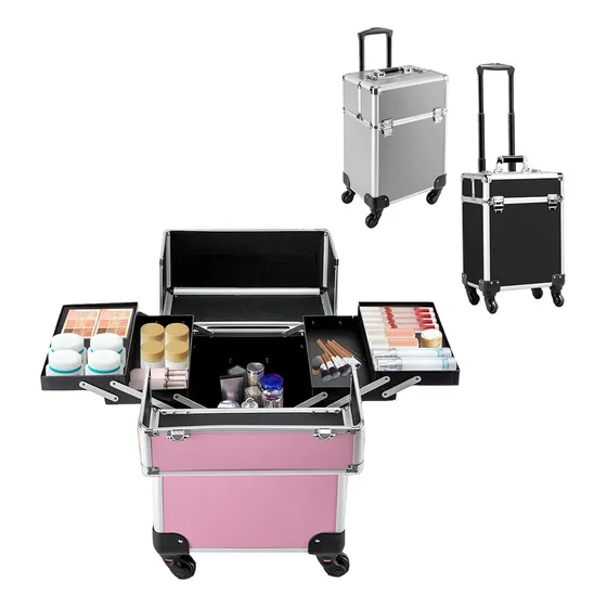 Valija Organizador Maquillaje Accesorios Cosmeticos Color Rosa