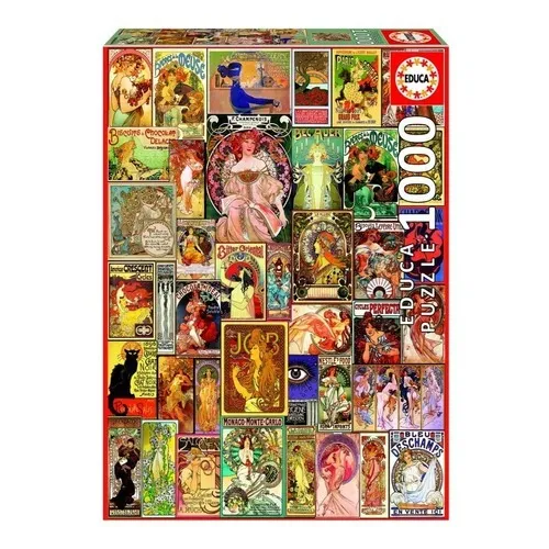 Rompecabezas De 1000 Pzs Collage De Posters Art Nouveau