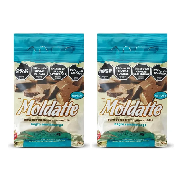 Chocolate Semiamargo Baño Reposteria Sin Tacc 500g Pack X2