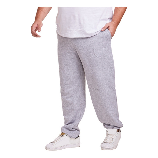 Calça Moletom Punho Masculino Plus Size Jogger Grande