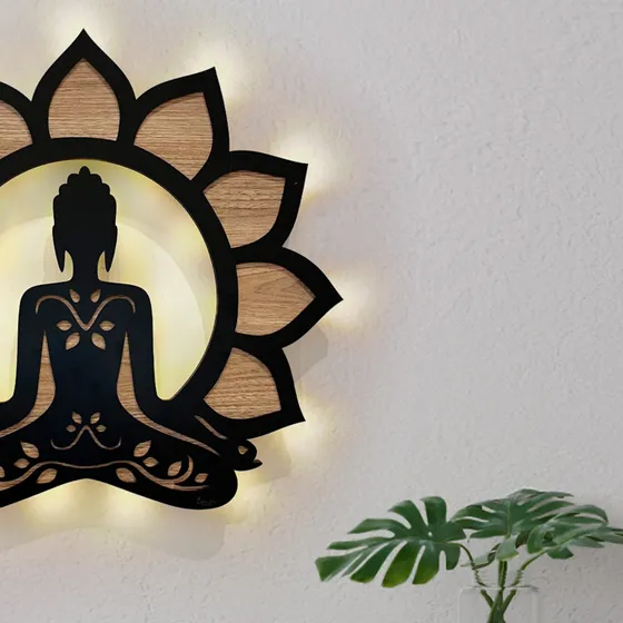 Cuadro Led Buda Meditacion Moderno Zen Yoga Relax