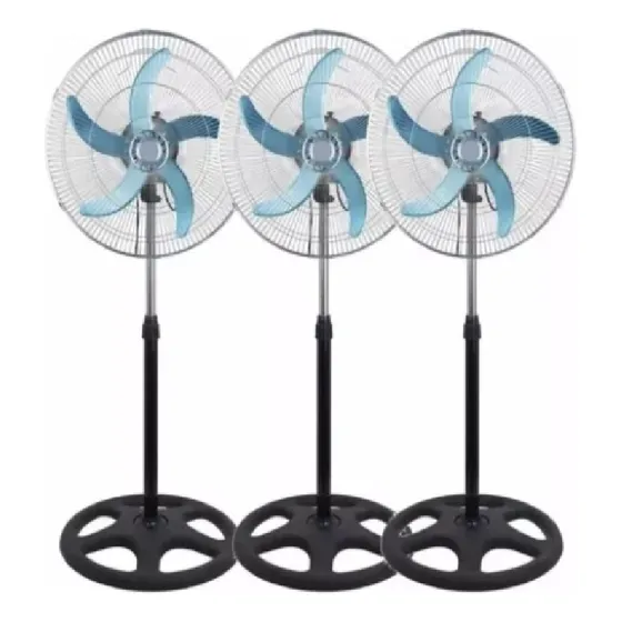 Ventiladores De Pie Pack X3 5 Hélices De Metal Soporte Pared