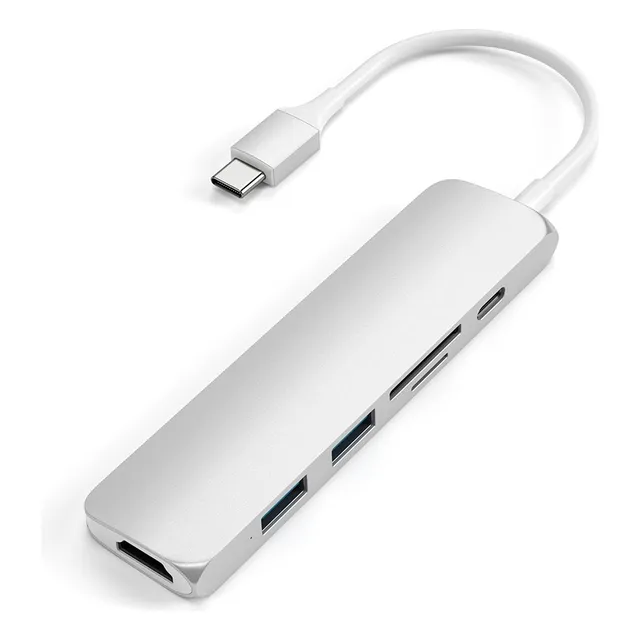 Adaptador Hub 6 Puertos Usb C Satechi Slim V2 A00208 60w Csi