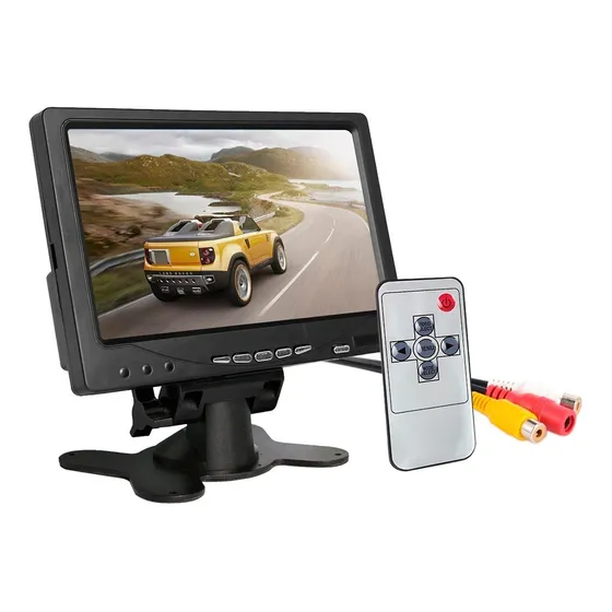 Monitor Pantalla Lcd 7 Tft Seguridad Video Camara Libercam Mpc-7 Sd Auto + Control Color Negro
