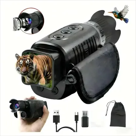 Monoculo Visão Noturna Infravermelho Alcance 300 De Metros Preto
