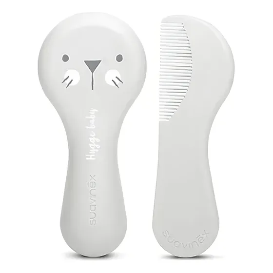 Set De Cepillo Y Peine Para Cuidado Del Bebé Suavinex Color Gris
