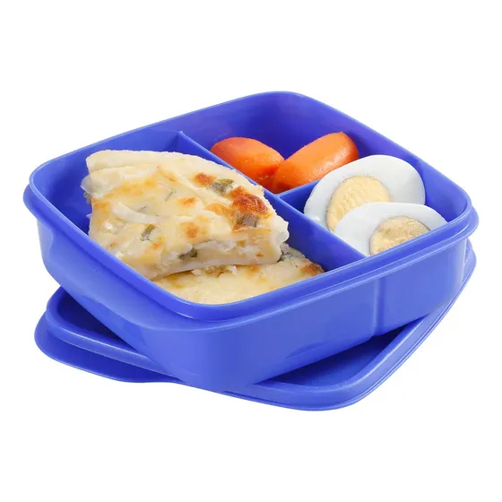 Porta Vianda Tupper Con Divisiones 550ml Tupperware Bpa Free Azul