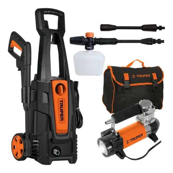 Combo Hidrolavadora 1800psi + Compresor De Aire Linterna