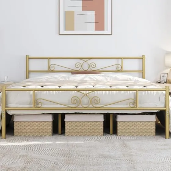 Base De Cama King Size Yaheetech Dorada