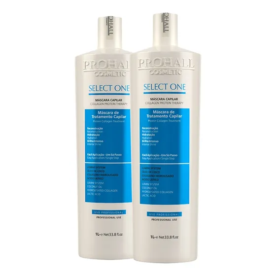Kit Máscara Tratamento Capilar Select one 1l Prohall 2 Unidades