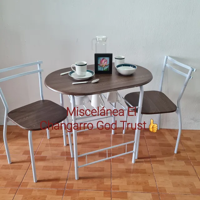Desayunador Compacto De 3 Piezas Mesa Y 2 Sillas.