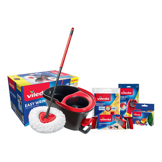 Kit Vileda De Trapeador, Escoba, Easy Wring Y Productos De Limpieza Kit Vileda De Trapeador, Escoba, Easy Wring Y Productos De Limpieza
