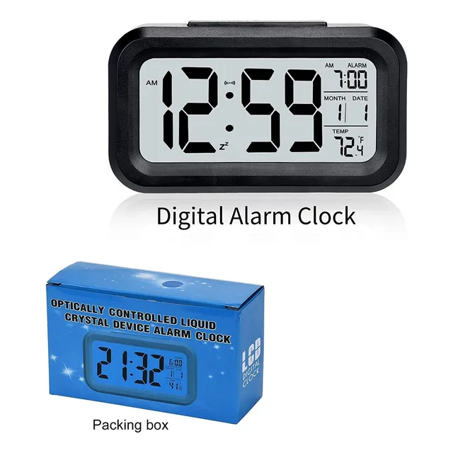 Reloj Despertador Digital Luz Blanca Alarma Mesa