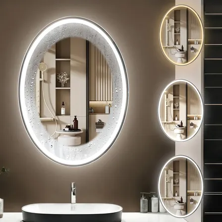 Espelho Com Led Cores 3 Tons Para Banheiro, Quarto 70x50 Branco