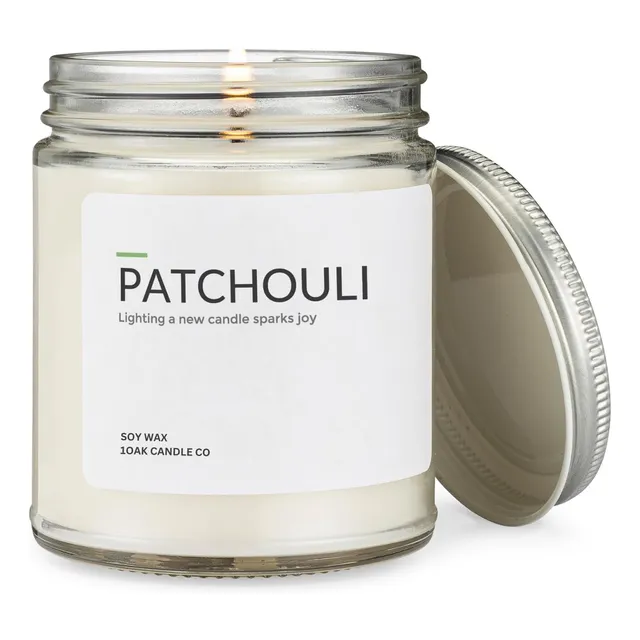 Vela Artesanal 1 Mecha Patchouli Cera Soja 50hr 400gr