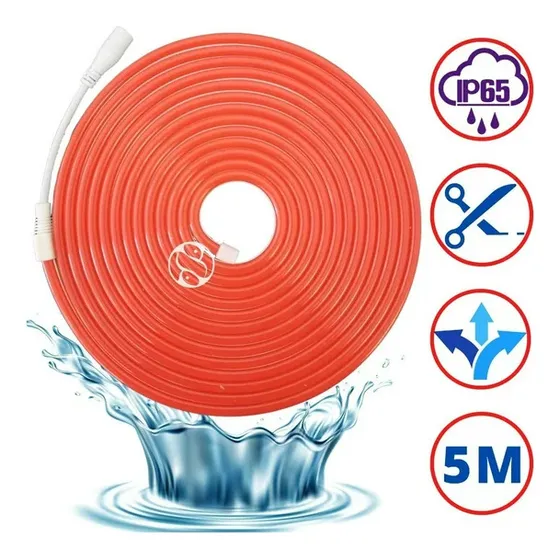 Cinta Luces Led De Neon 5 Mt Flexible 12v Con Transformador