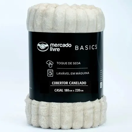 Cobertor De Microfibra Canelado Casal Bege Toque De Seda Mercado Livre Basics