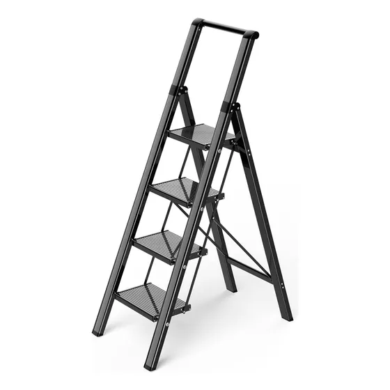 Escalera De 4 Escalones, Taburete Plegable Con Práctico Mang