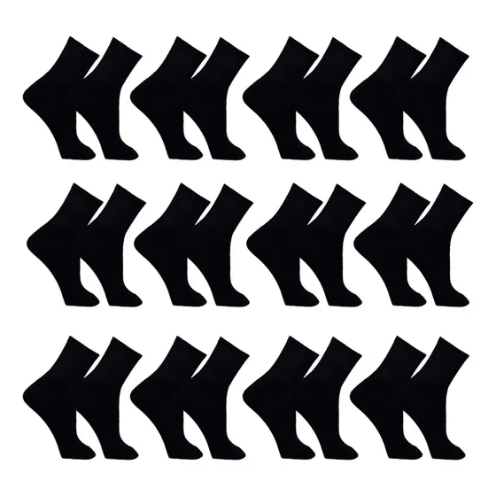 Meia Masculina Kit 12 Pares Cano Alto Longo Sport Preta