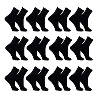 Meia Masculina Kit 12 Pares Cano Alto Longo Sport Preta Meia Masculina Kit 12 Pares Cano Alto Longo Sport Preta