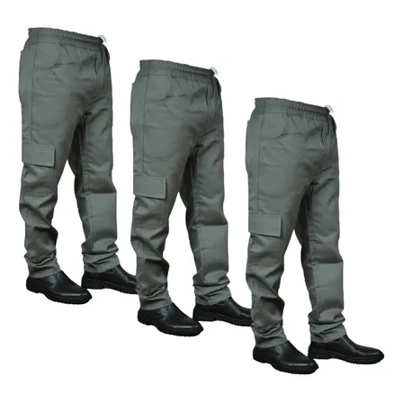 Kit 3 Calças De Uniforme Brim Profissional