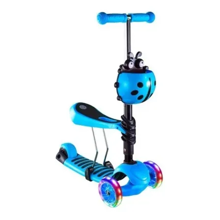 Scooter Monopatín Infantil 3 En 1 Con Asiento