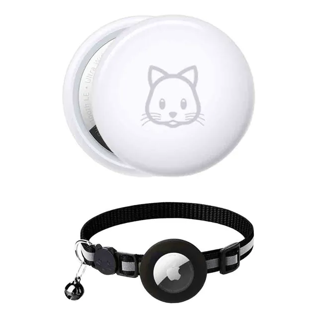 Apple Airtag Diseño Gato + Collar Reflectivo Con Soporte