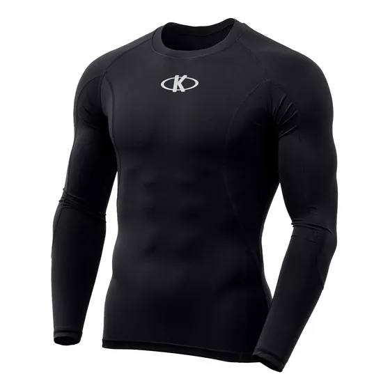 Remera Térmica Camiseta Manga Larga Negra - Mundo Trabajo