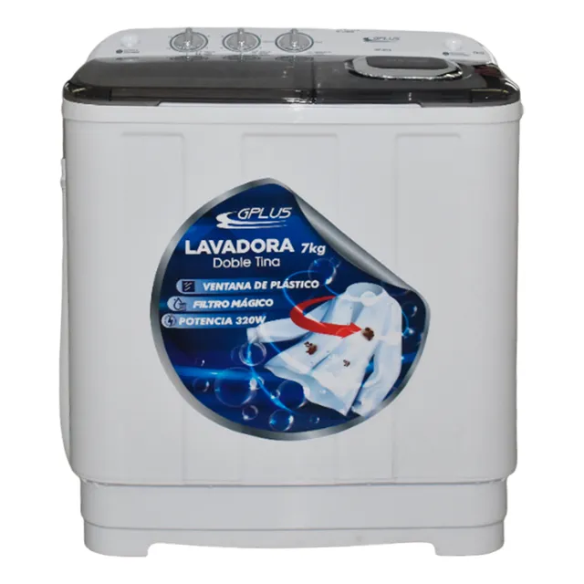 Lavadora 7 Kg Doble Tina Sin Bomba Gp-b70 Blanca Gplus