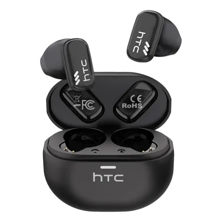 Auriculares In-ear Bluetooth Inalámbrico Gamer Htc Ne16 Con Manos Libres Bluetooth 6.0 Ipx4 30h 2 Micros Control Táctil, Con iPhone, Samsung, Xiaomi, Oppo Type-c Compatible Con Android, Ios Y Pc Negro