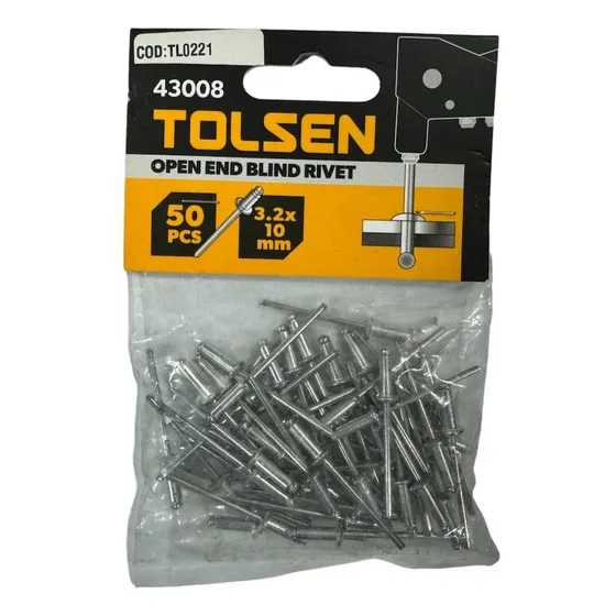 Remache 3,2 X 10mm 1/8 X 3/8 Tolsen 50 Und