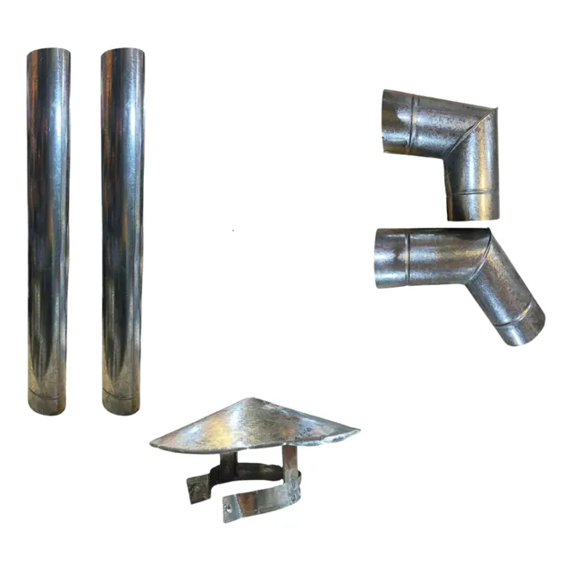 Kit Caño Codos Sombrero 100mm P/ Estufa Calefactor Quematuti