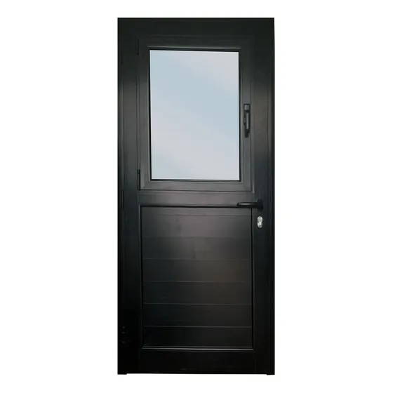 Puerta Con Ventana De Abrir Aluminio Modena 70x200 Negra