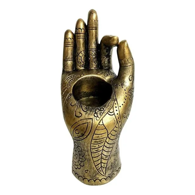 Para Candelero De Buda Con Candelita De Mano Yoga Mudra /
