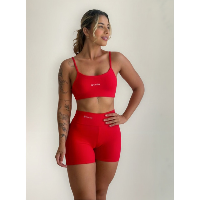 Conjunto Fitness Virginia Top Shorts Meia Coxa Cintura Alta Conjunto Fitness Virginia Top Shorts Meia Coxa Cintura Alta