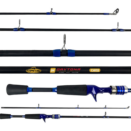 Vara Makis Daytona 1,80m Resistente Carretilha Suporta 12kg Cor Azul Vara Makis Daytona 1,80m Resistente Carretilha Suporta 12kg Cor Azul