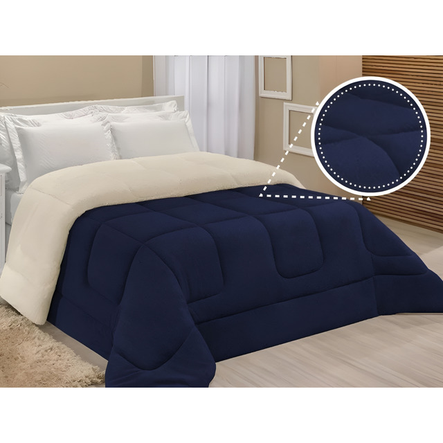 Cobertor Coberdrom Casal Queen Manta Mantinha Coberta Antialérgico Cor Azul Marinho Luckba... Cobertor Coberdrom Casal Queen Manta Mantinha Coberta Antialérgico Cor Azul Marinho Luckba...