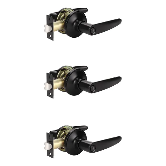 Pestillo Negro Con Cerradura Y Llave Set De 3 Unidades Negro
