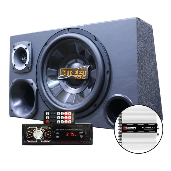 Kit Som Caixa Trio Sub Spyder 700w Aparelho Bluetooth Tl1500