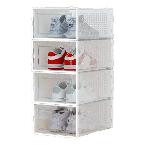 Cajas Organizador De Zapatos Set 4 Zapatero Apilable Casatua
