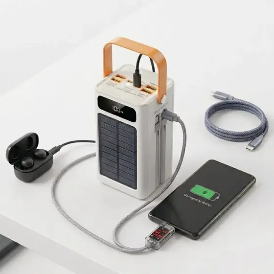 Carregador Power Bank 50.000mah Portátil Turbo Rápido Pro Branco