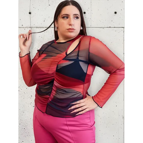 Blusa Mujer Ananá Plus Size Sublimada Transparente Grande