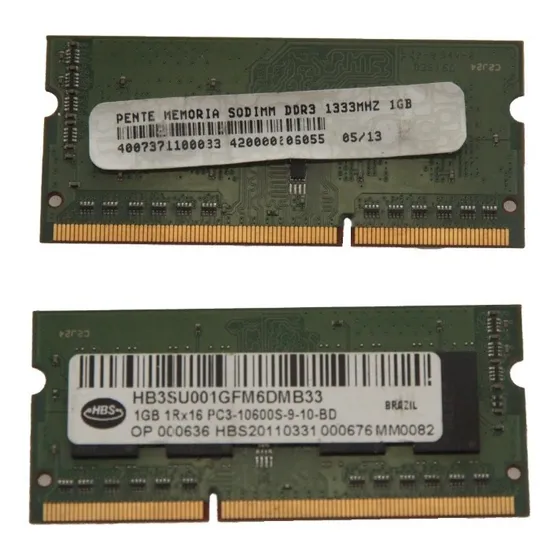 Memoria Notebook 1gb Ddr3 1333mhz Pc3 10600s 1rx16 Hbs