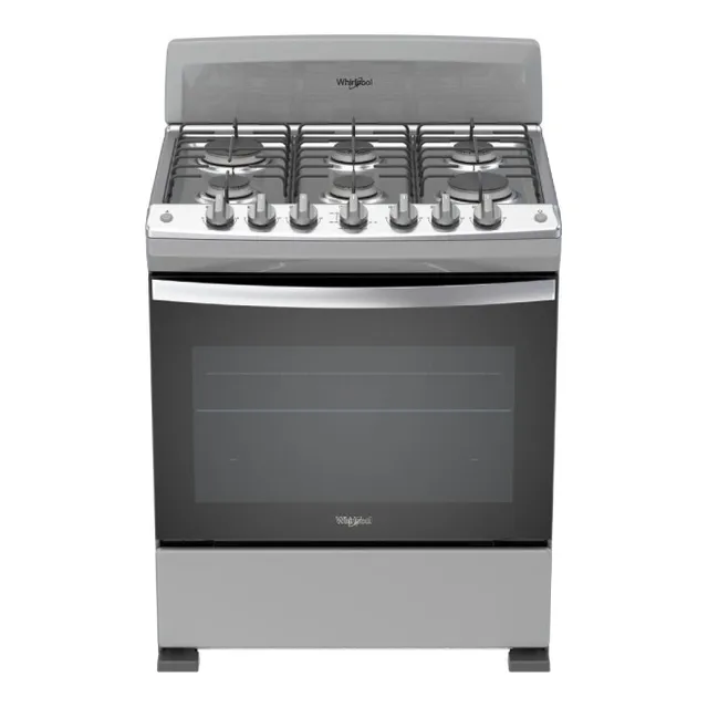 Estufa Whirlpool Wfr3000d Gas Envasado 6 Quemadores Plata