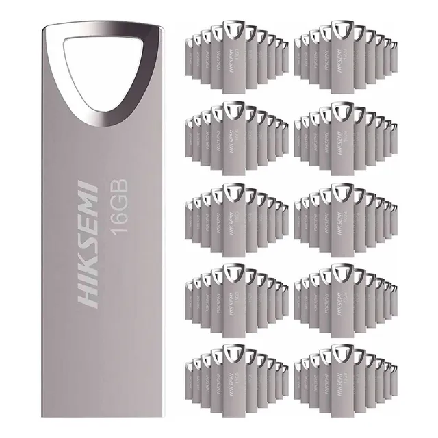 Kit 100 Memorias Usb Plateado Hiksemi Hs-usb-m200 16gb 3.0 Liso