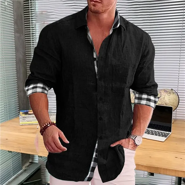 Blusa Manga Larga Para Hombre Diseño Casual Boton Verano