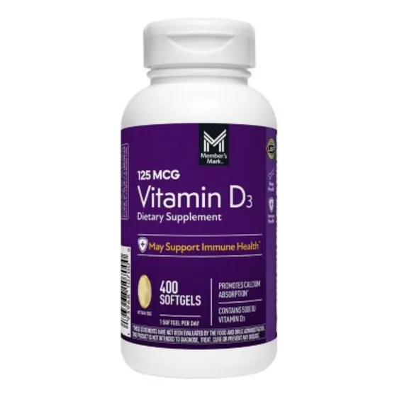 Members Mark Vitamina D3 125mcg 5000iu 400 Cápsulas