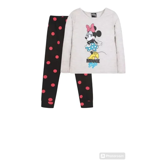 Pijama Minnie Gris Pantalón Negro Puntos Disney